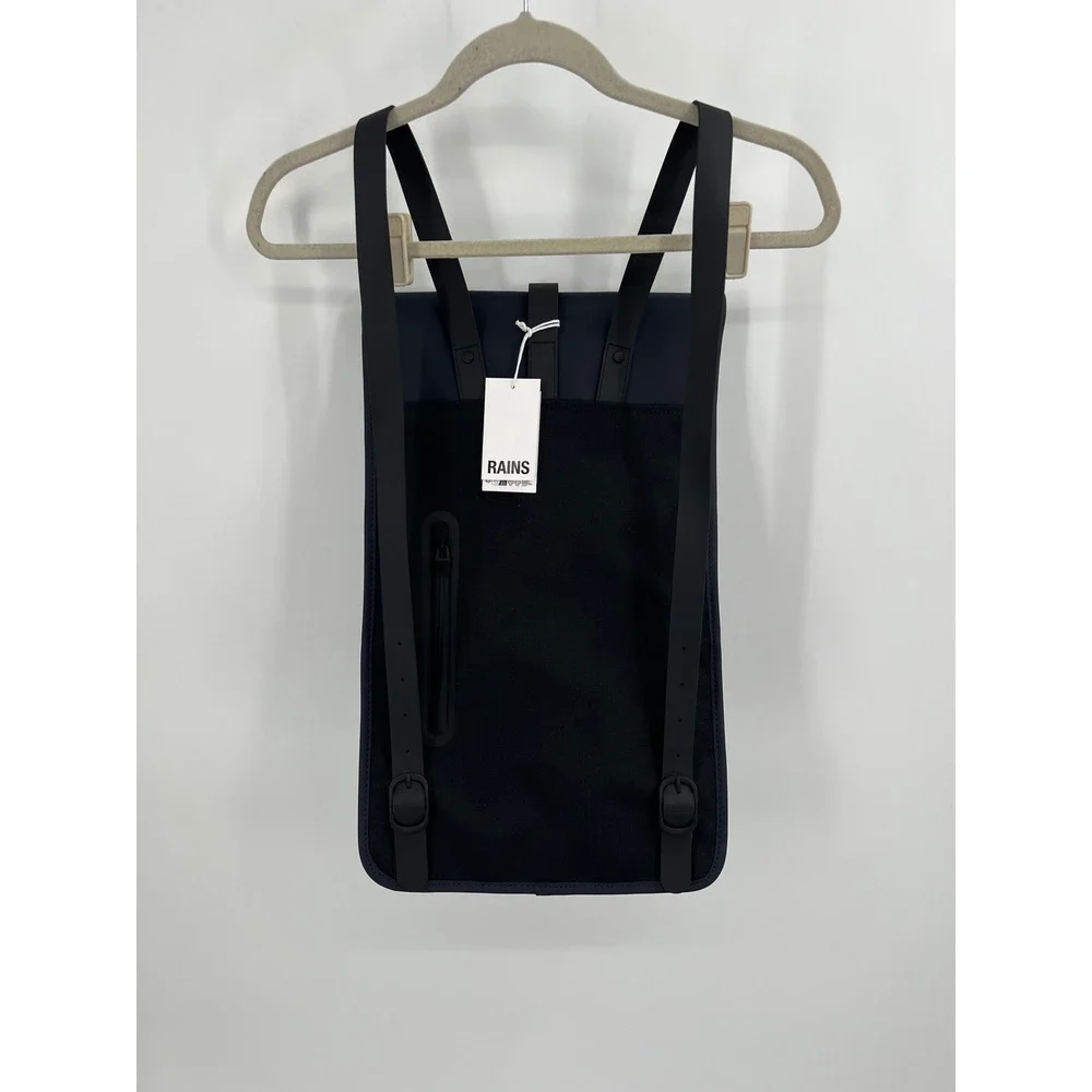 Rains Backpack Mini Navy Blue Waterproof Laptop Rucksack 13020 Modern Minimalist